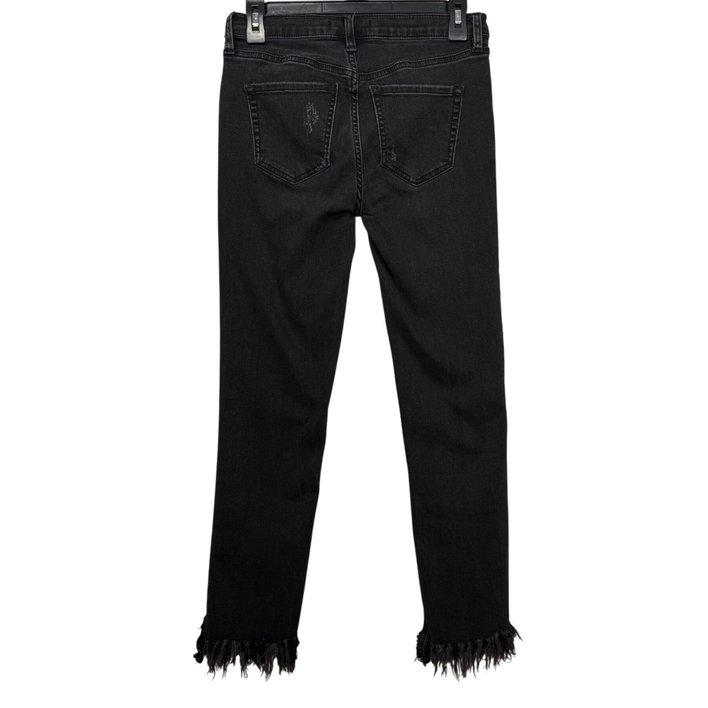 FREE PEOPLE Great Heights Skinny Jeans, Frayed Anke, Black Wash, Size 26 - Picture 3 of 10